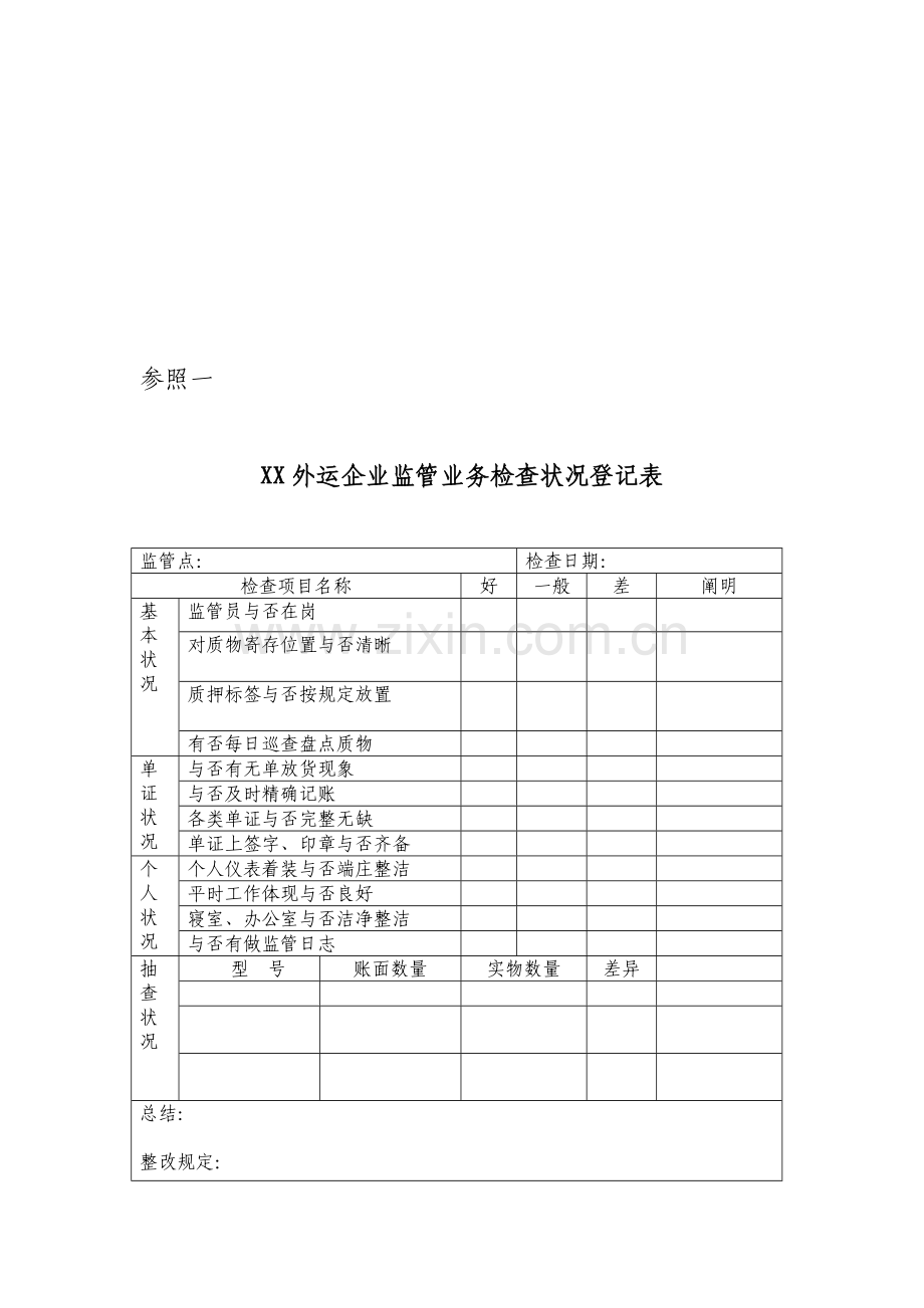 外运公司监管业务检查制度及检查表格.doc_第2页