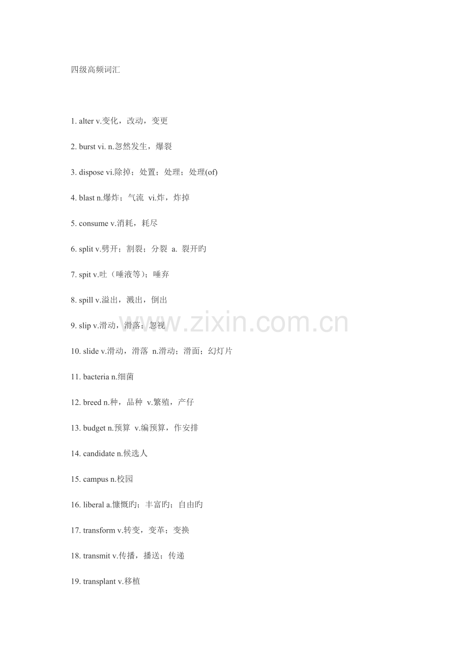 2023年四级高频词汇.doc_第1页