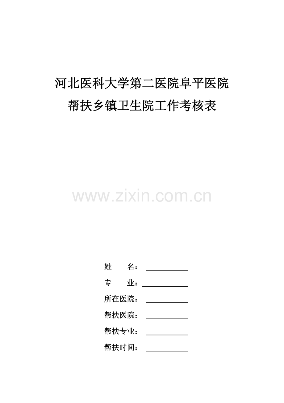 春雨工程下乡帮扶医师工作考核表.doc_第1页