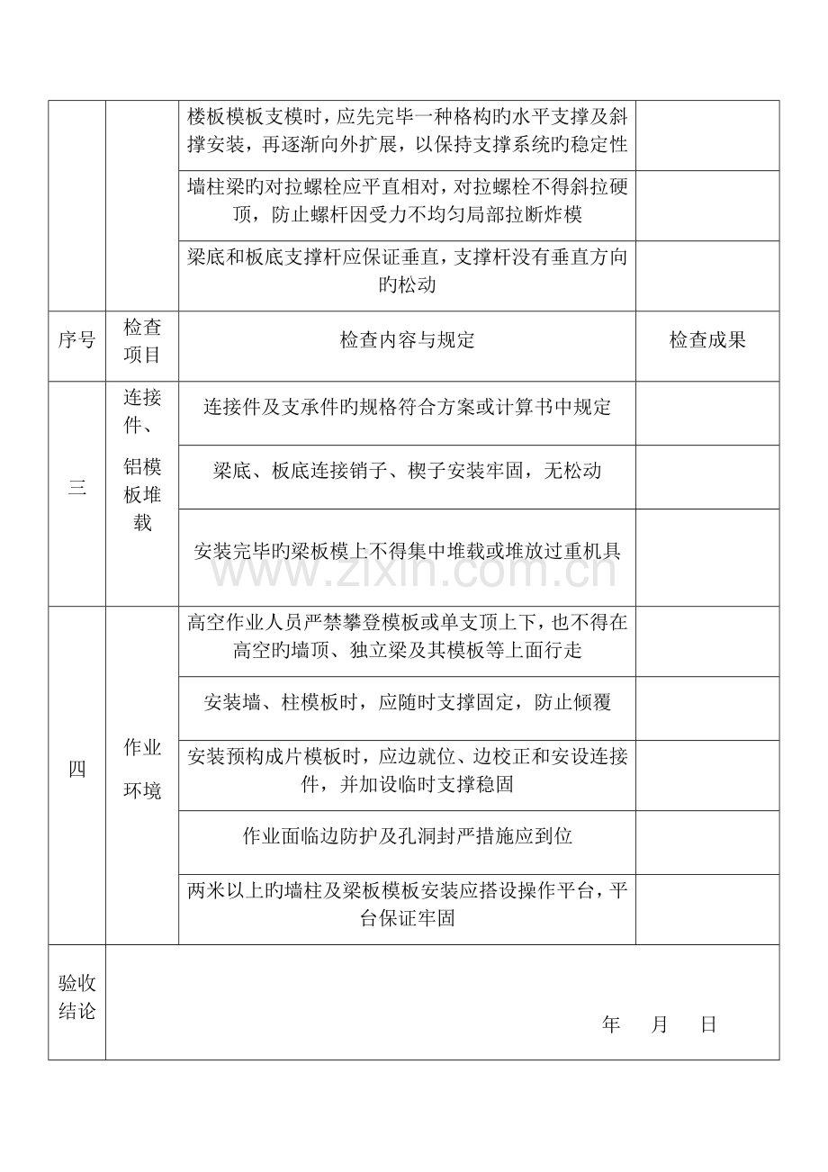 铝合金模板工程验收表.docx_第2页