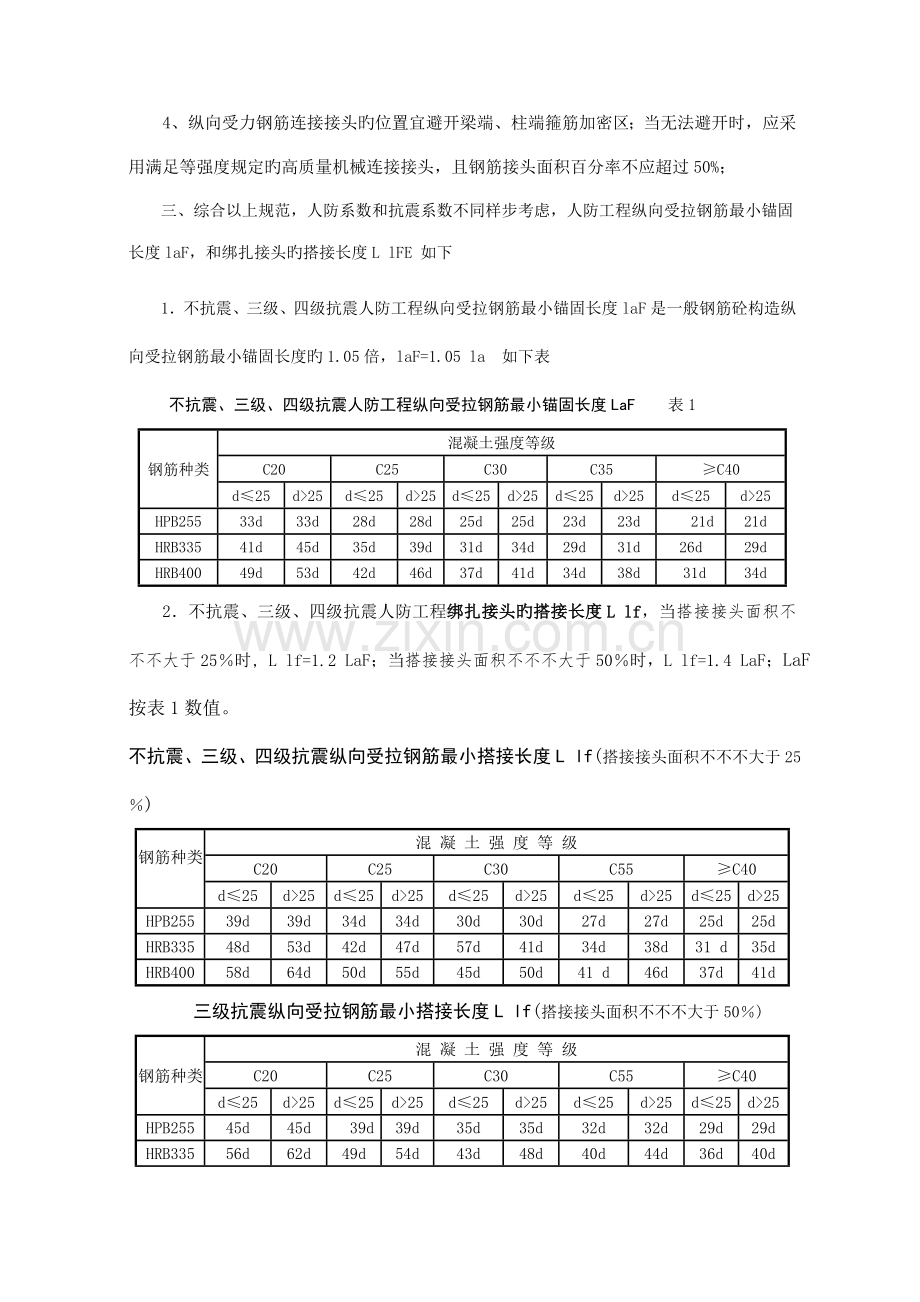 人防工程锚固长度和搭接长度.doc_第2页