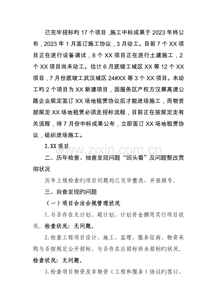 项目自查情况报告.doc_第2页