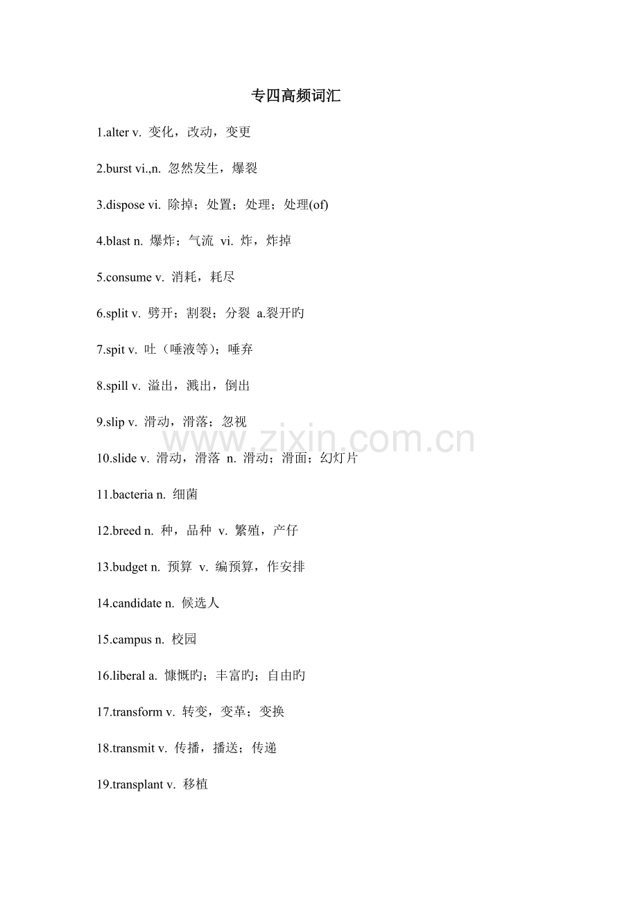 2023年专四高频词汇.doc_第1页