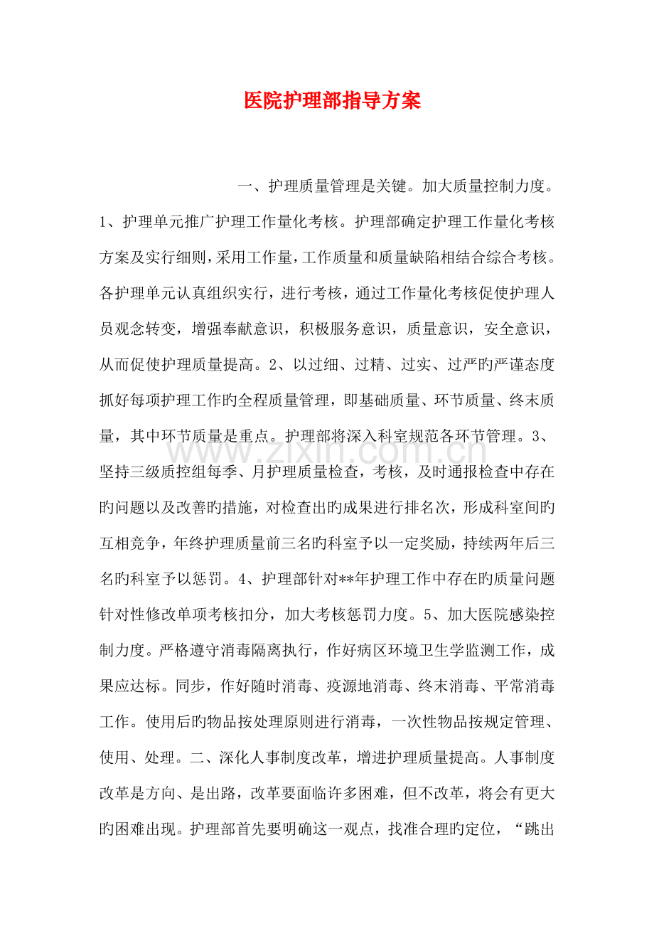 医院护理部指导方案.doc_第1页