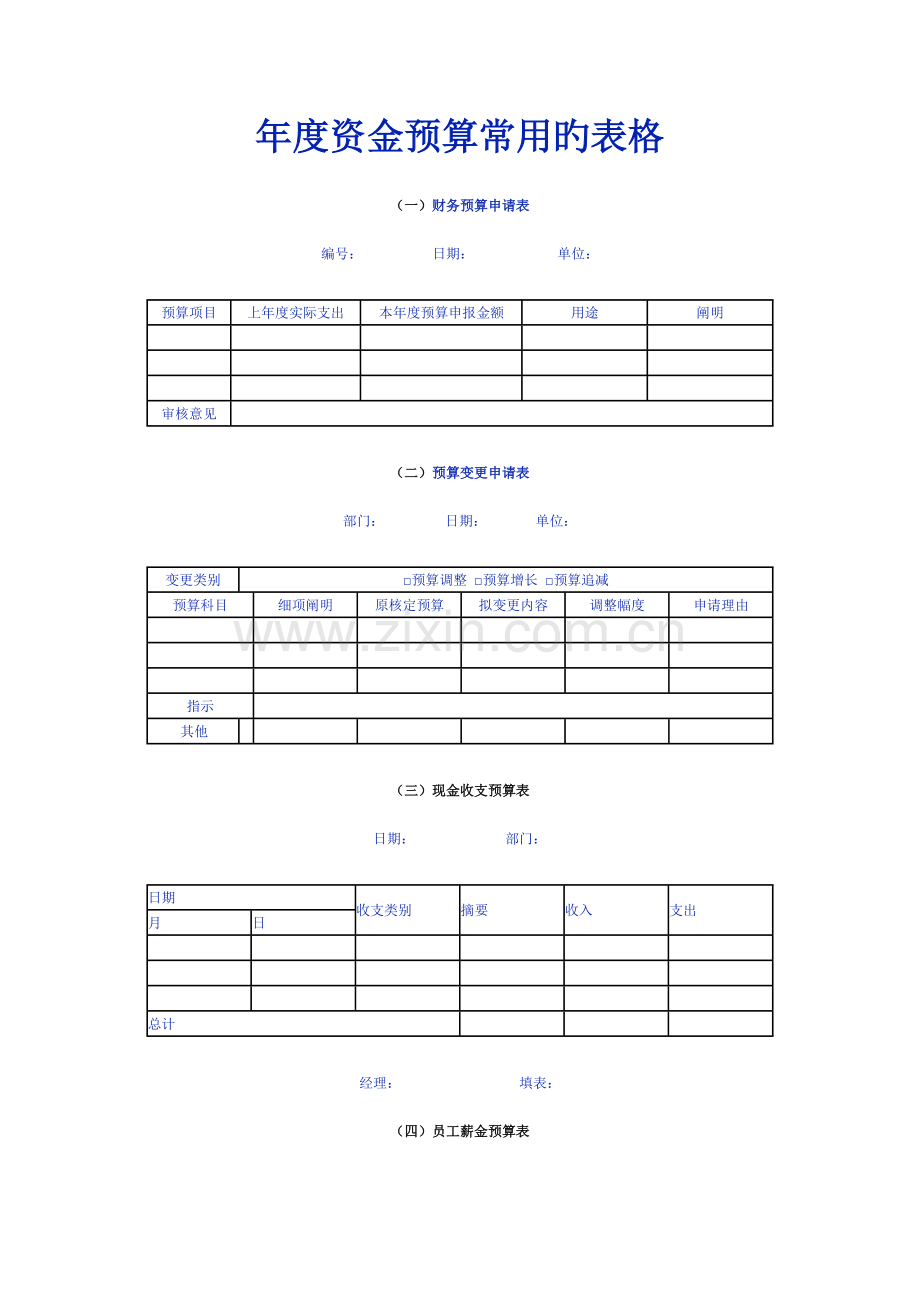 年度资金预算常用的表格.doc_第1页