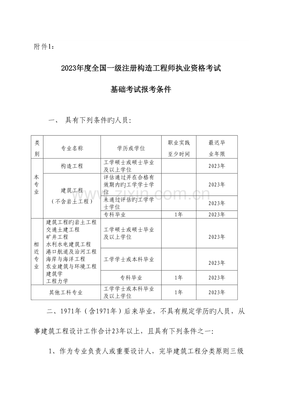 2023年全国一级注册结构工程师执业资格考试.doc_第1页