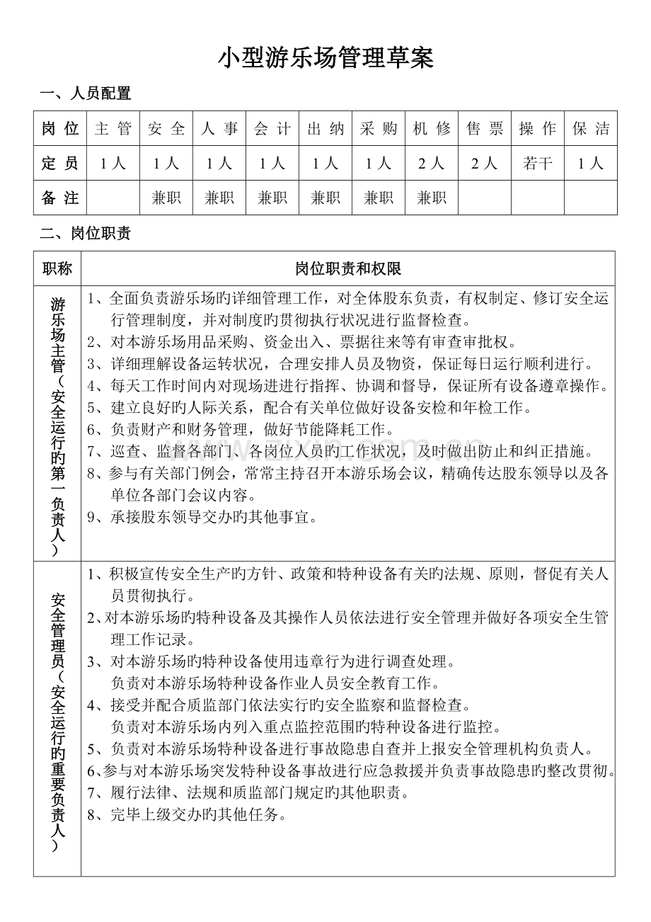 小型游乐场管理方案.doc_第1页