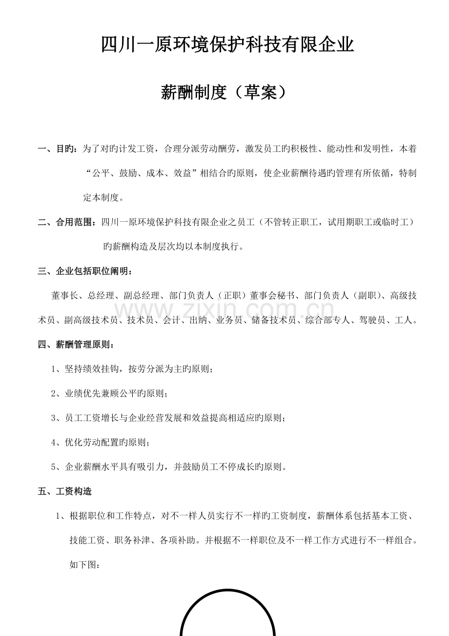 四川一原环保科技有限公司薪资管理制度.doc_第1页