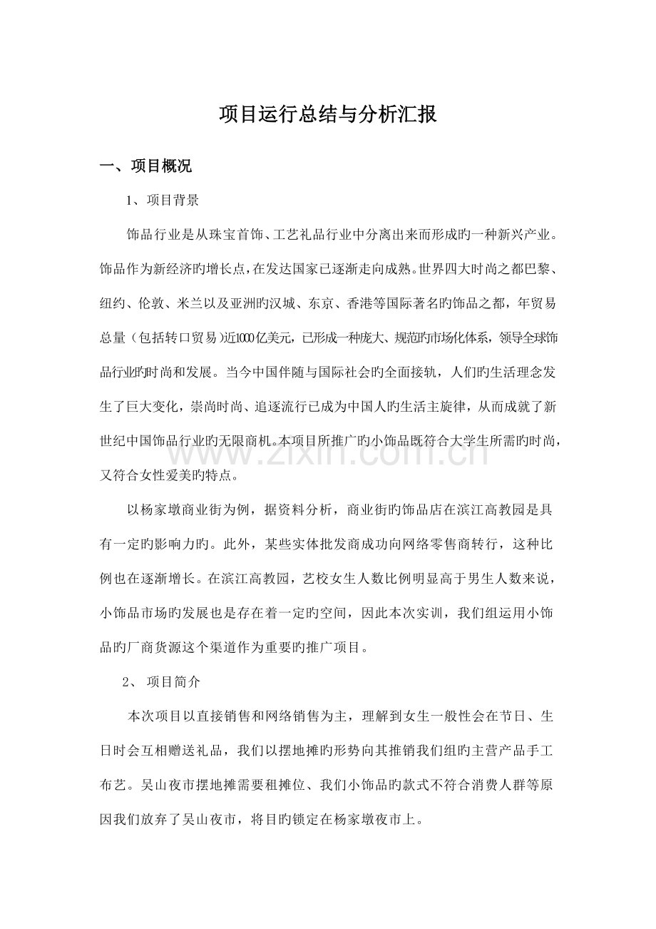 项目运营总结与分析报告.doc_第1页