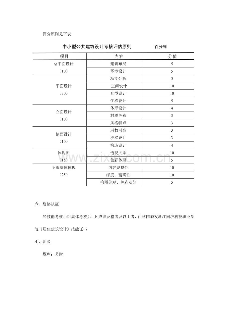 技能考核标准中小型公共建筑设计.doc_第2页