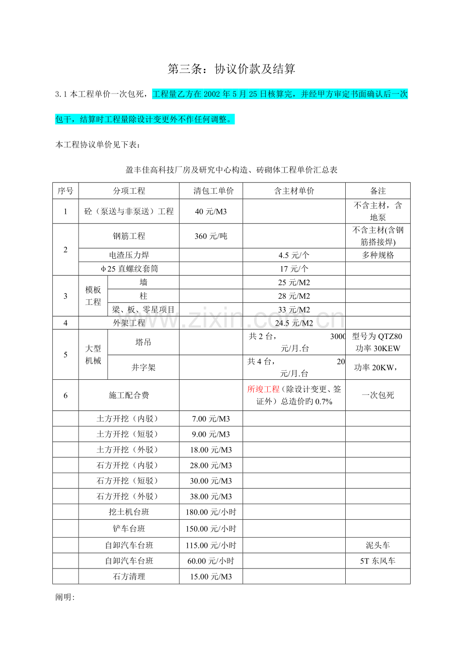 土石方工程分包协议单价包干合同.doc_第2页