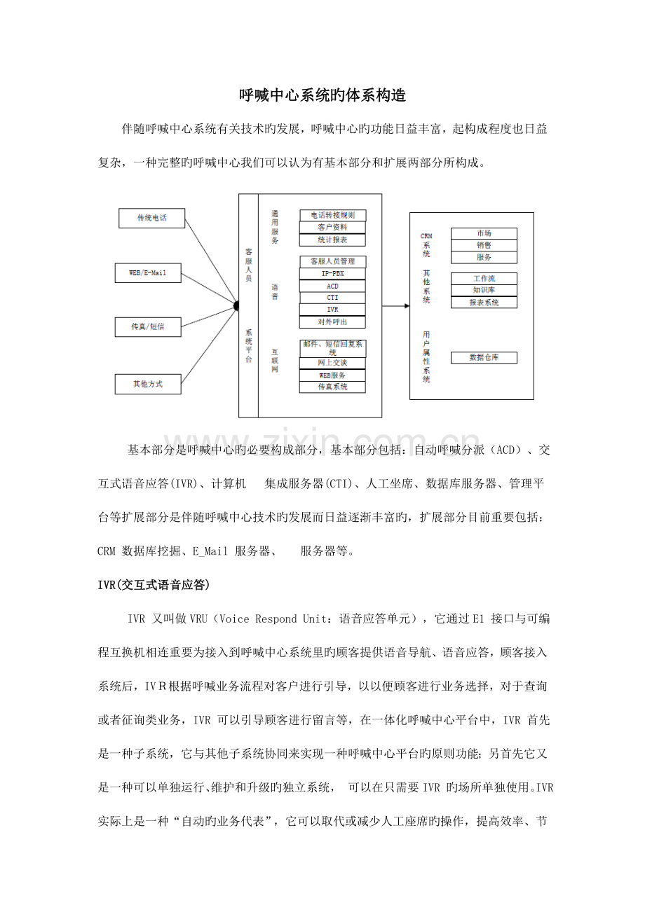 呼叫中心系统的体系结构.doc_第1页