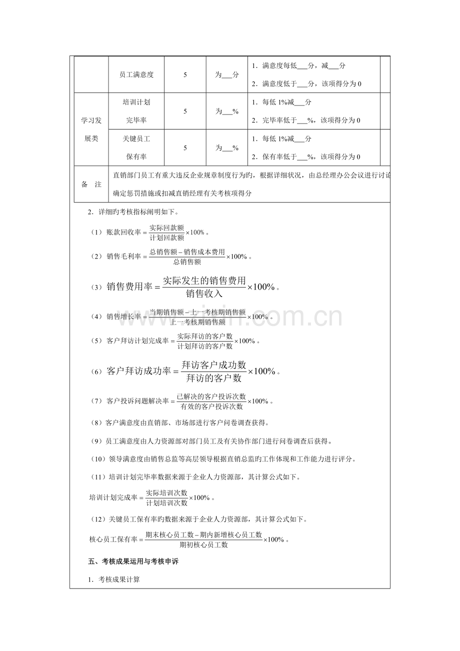 直销经理绩效考核方案设计.docx_第3页