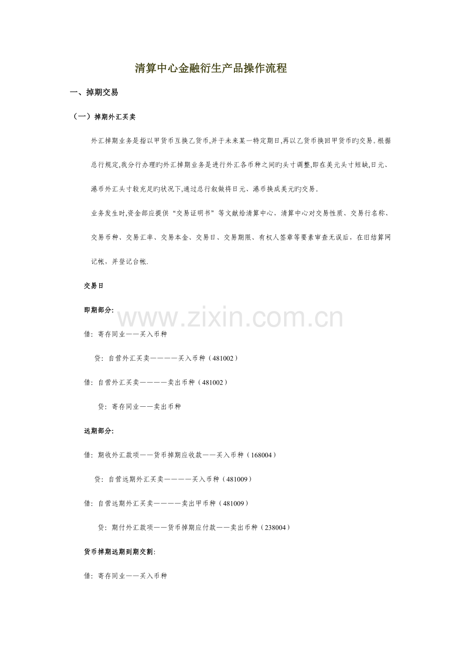 金融衍生产品业务操作规程.doc_第1页