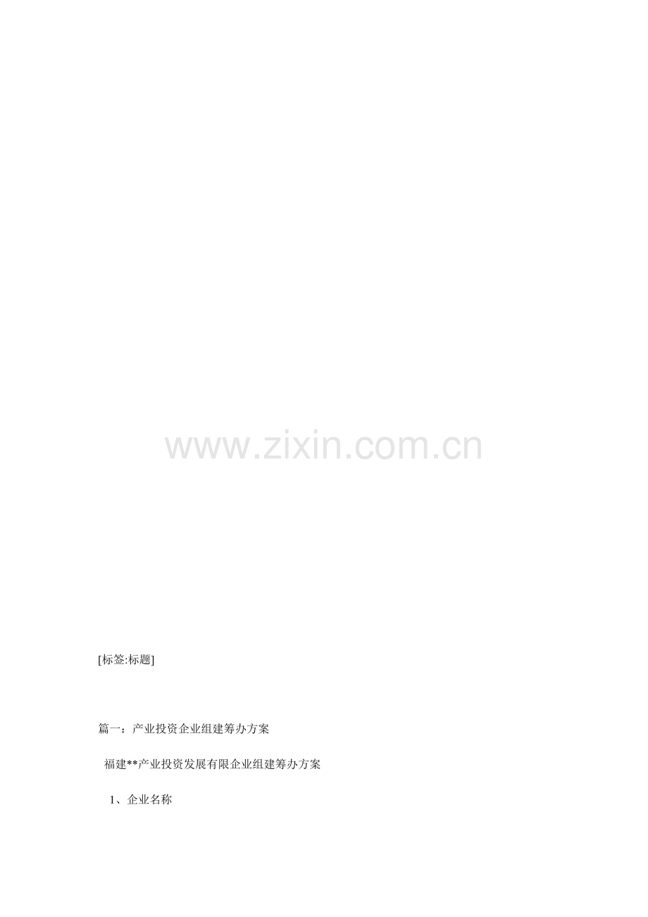 投资公司成立策划书.doc_第1页