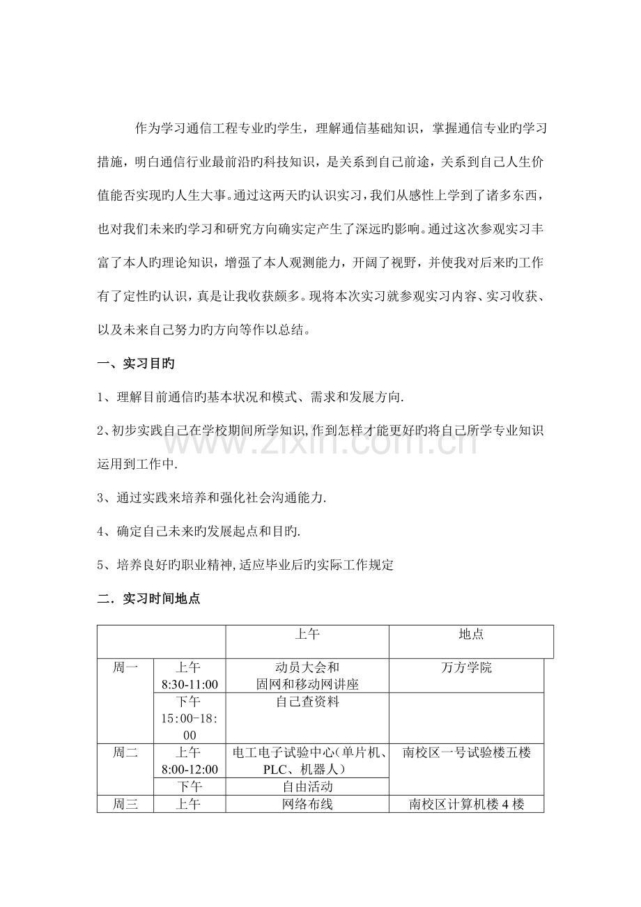 河南理工大学通信工程专业认识实习报告.doc_第2页