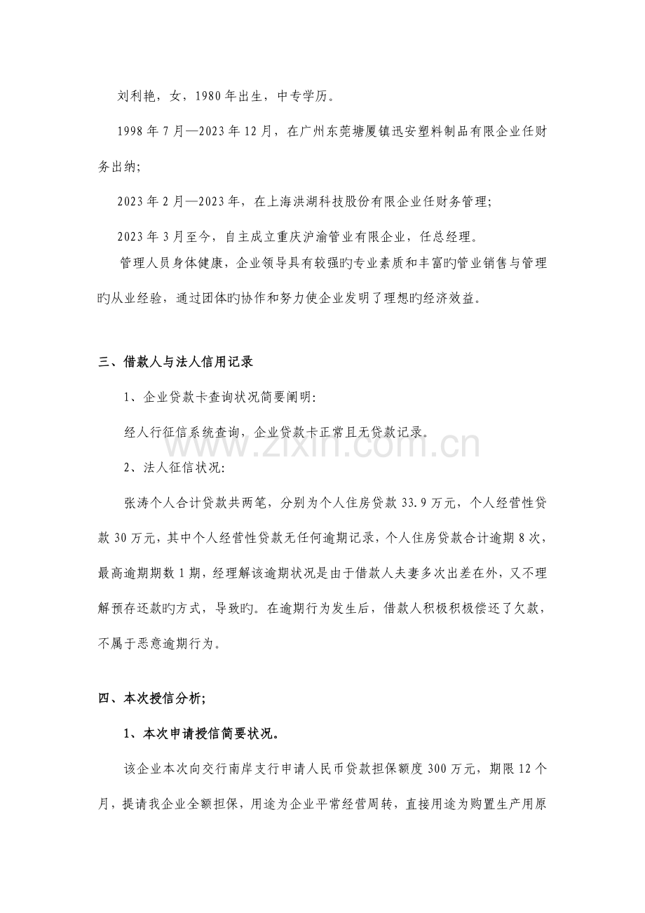 企业贷款调查报告模板汇编.doc_第3页