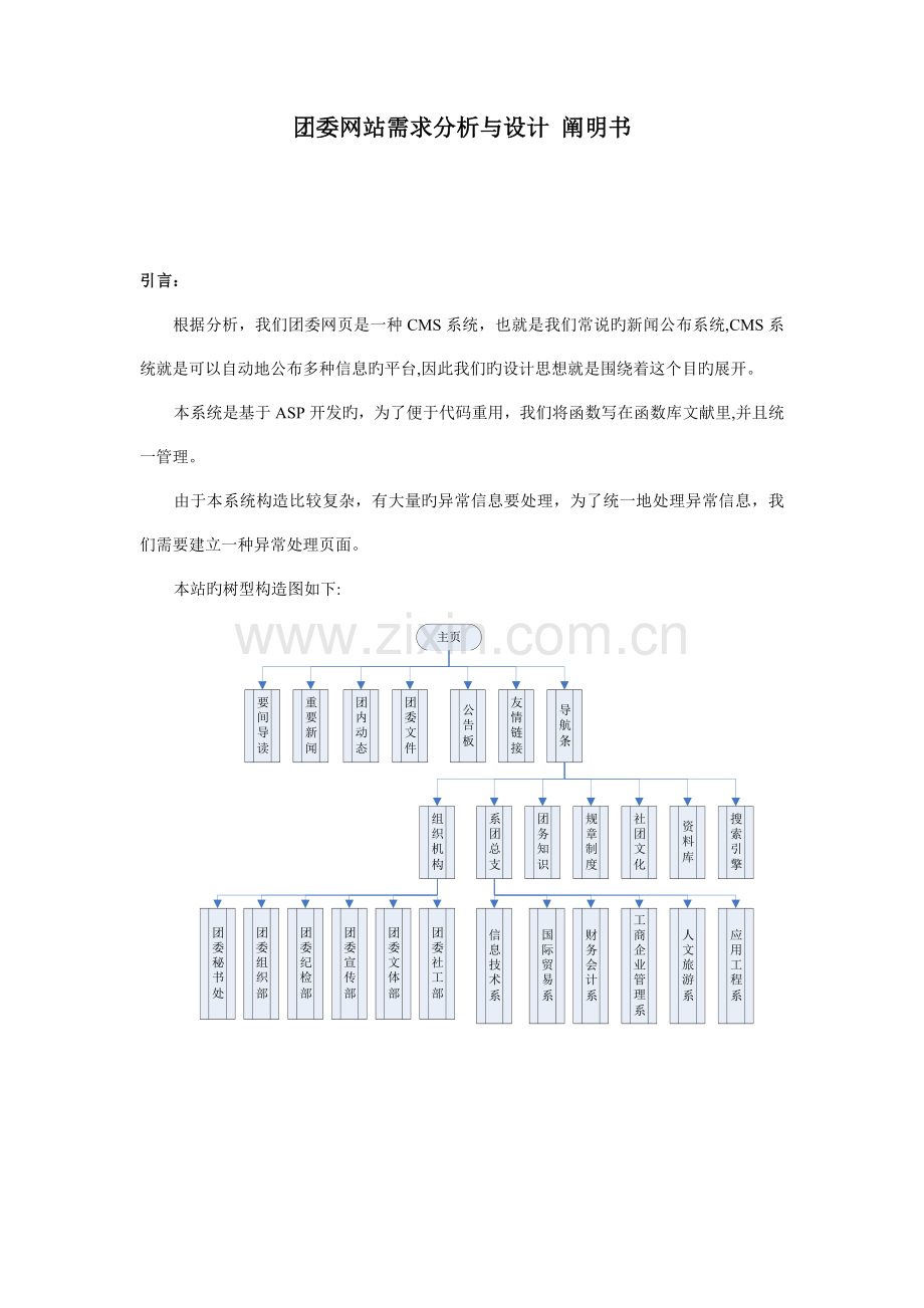 团委网站需求分析与设计说明书.doc_第1页