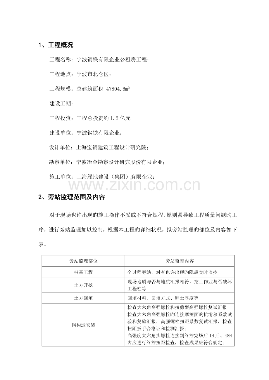 宁波钢铁有限公司公租房工程旁站监理方案.doc_第3页