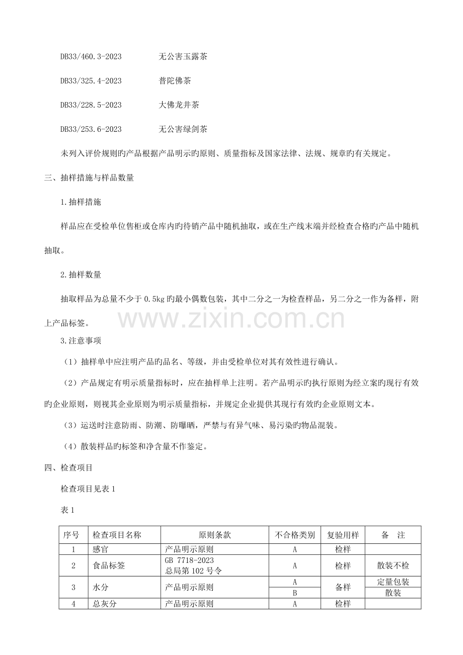 浙江省茶叶绿茶产品质量监督检查评价规则.doc_第2页