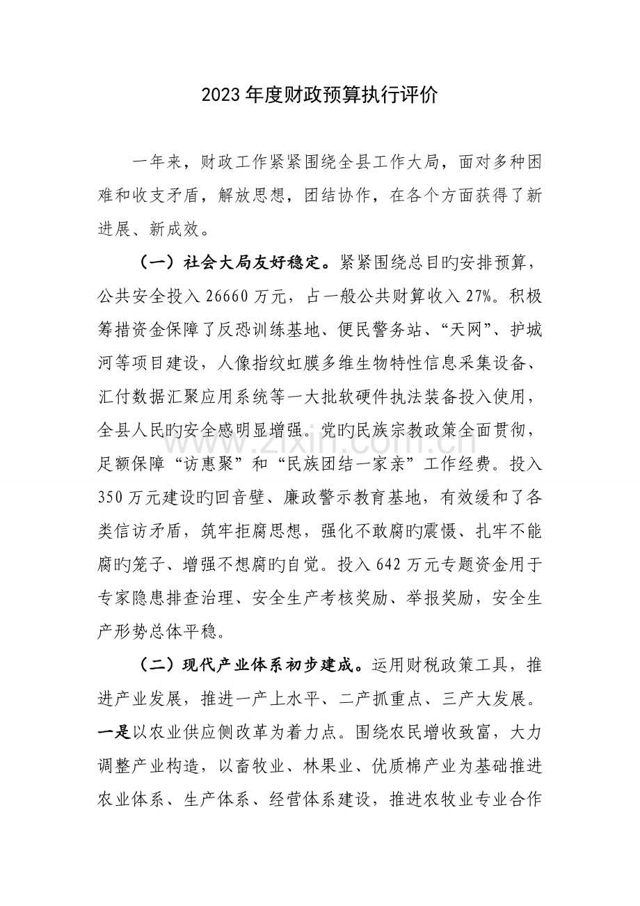 财政预算执行评价.doc_第1页