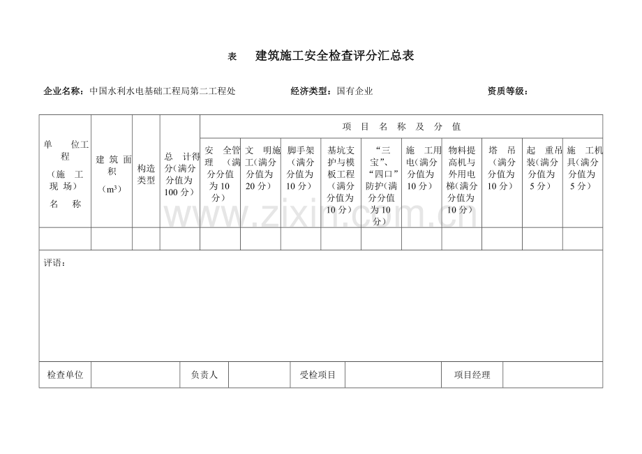 施工现场安全检查评分表.doc_第1页