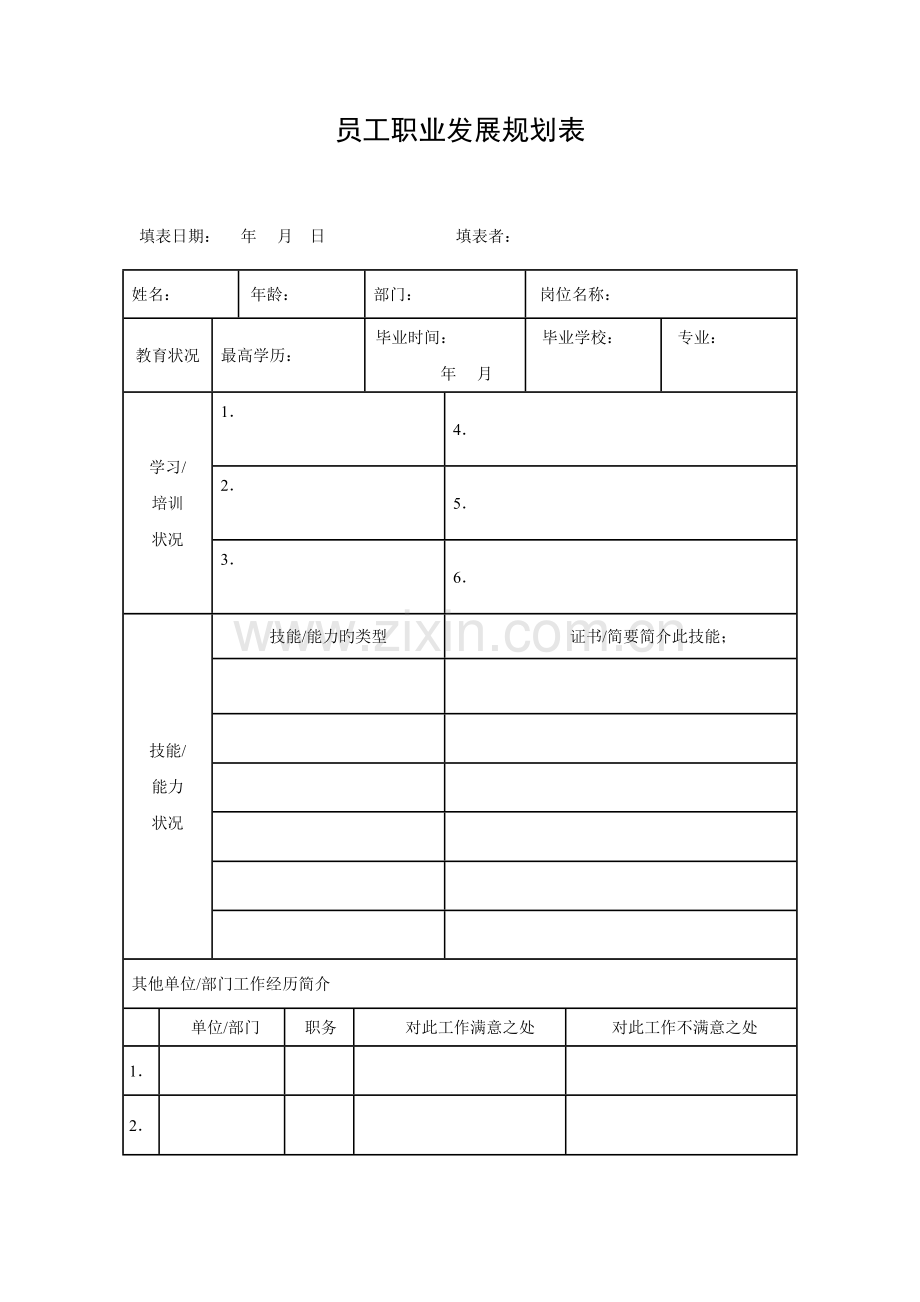 员工职业发展规划表.doc_第1页