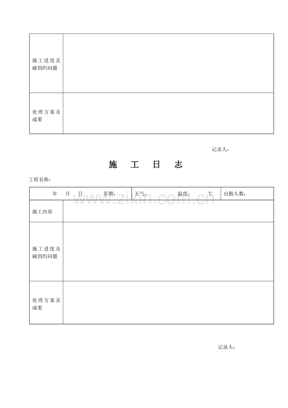 施工日志表格参考新.doc_第2页