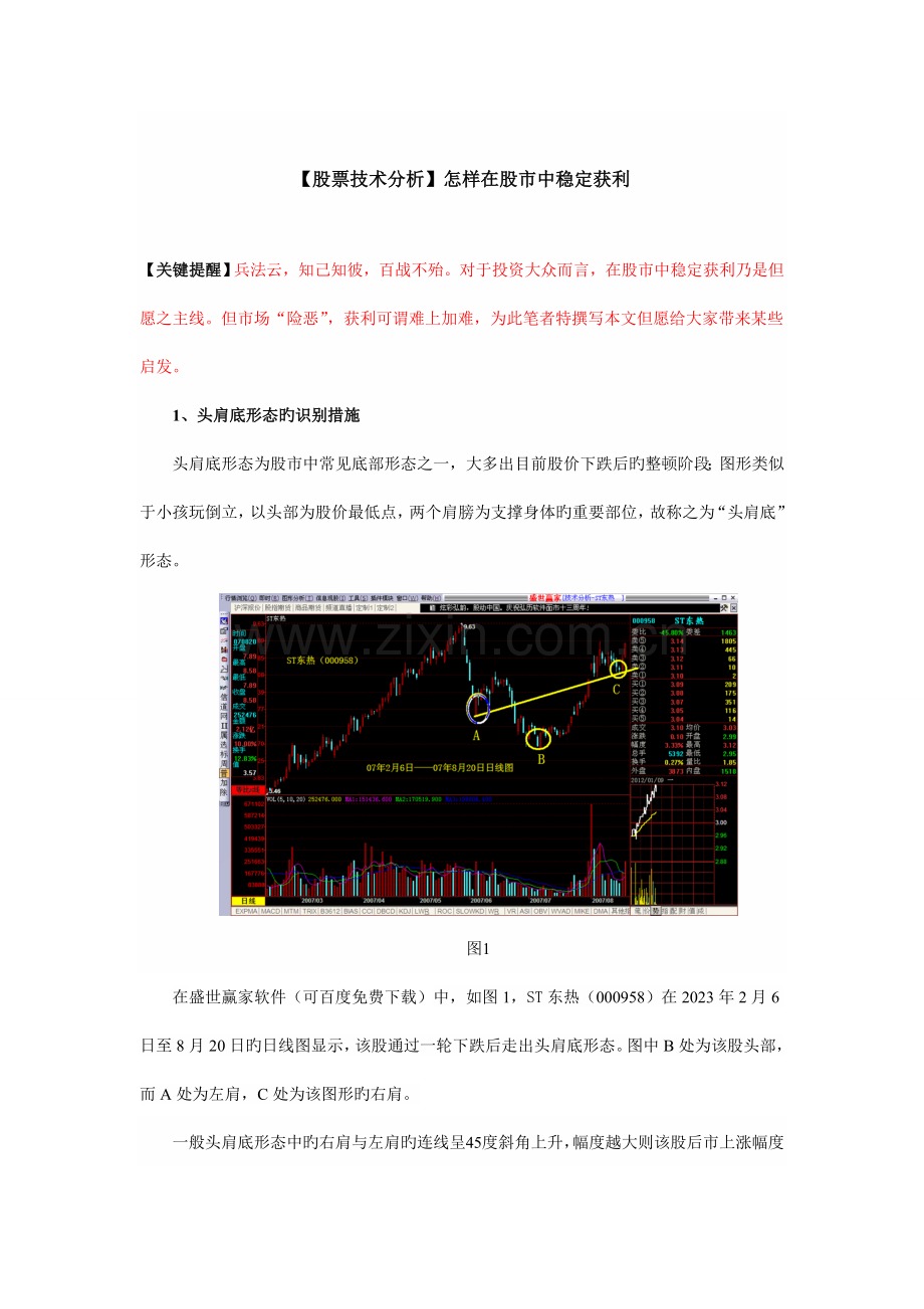 股票技术分析如何在股市中稳定获利.doc_第1页