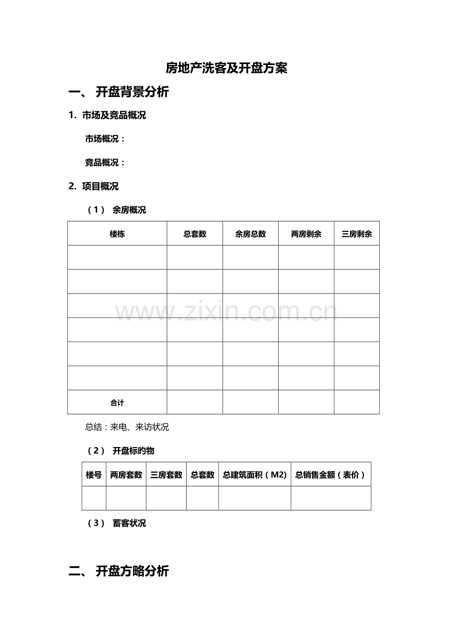 洗客及开盘方案房地产.doc_第1页