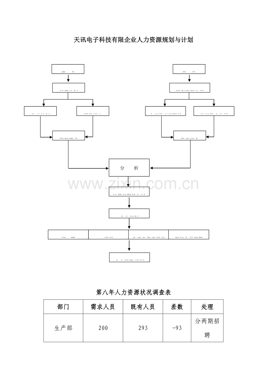 天讯电子科技公司人力资源规划与计划.doc_第1页