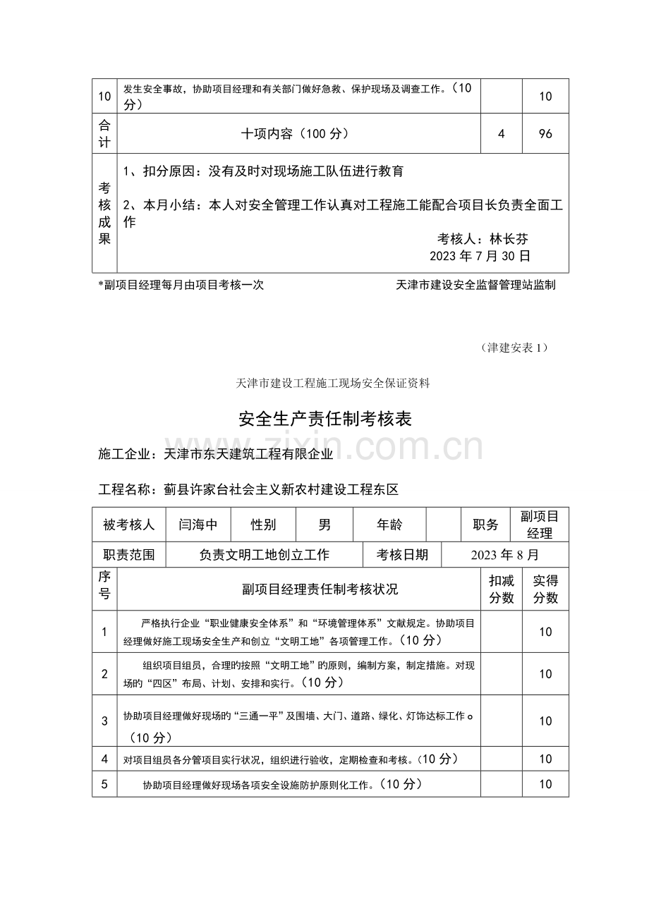 副项目经理安全生产责任制考核.doc_第3页