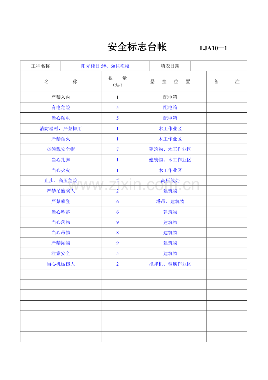 施工现场安全技术资料之十安全标志.doc_第2页