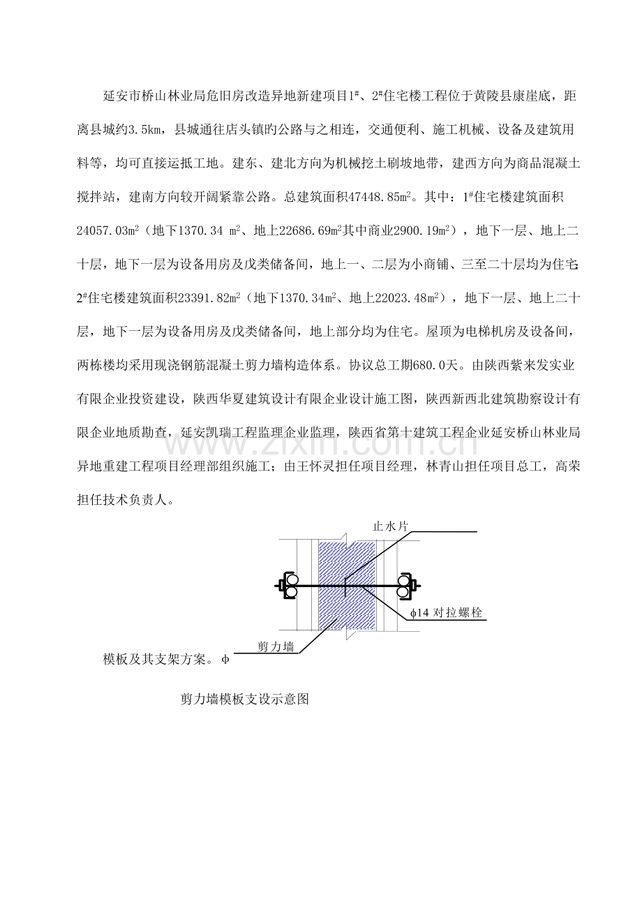 地下室剪力墙模板专项施工方案.docx_第1页