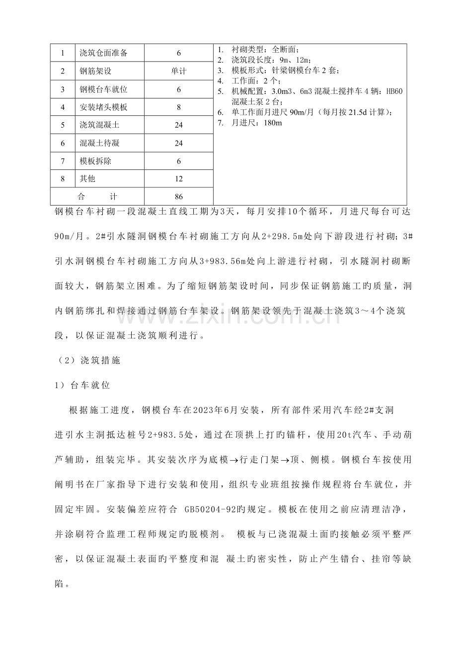 引水隧洞衬砌施工方案.doc_第2页