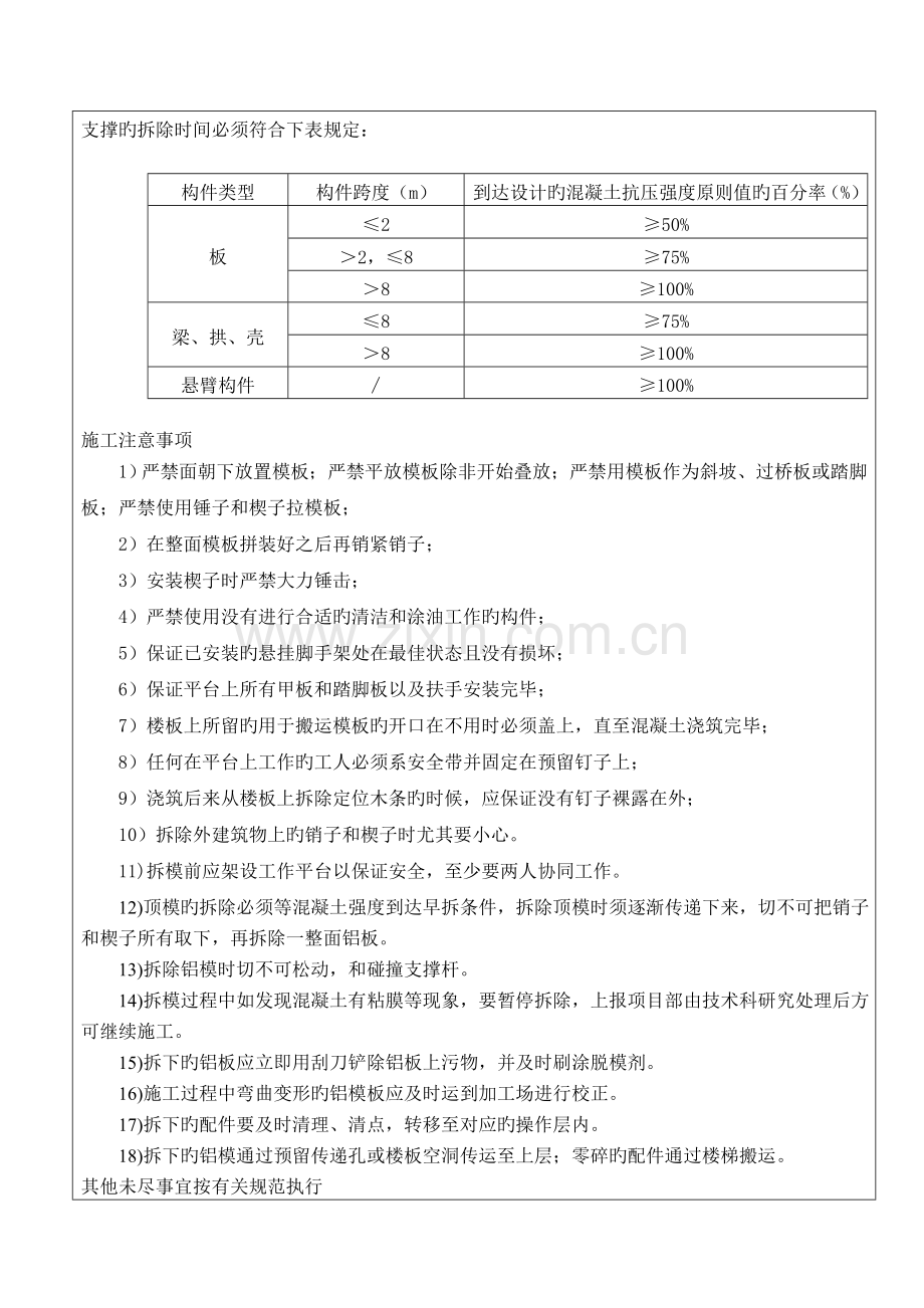 铝模安全技术交底表.doc_第2页