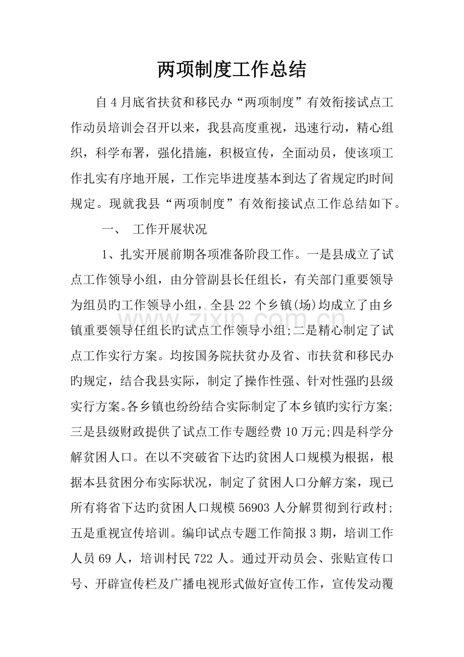 两项制度工作总结.docx_第1页