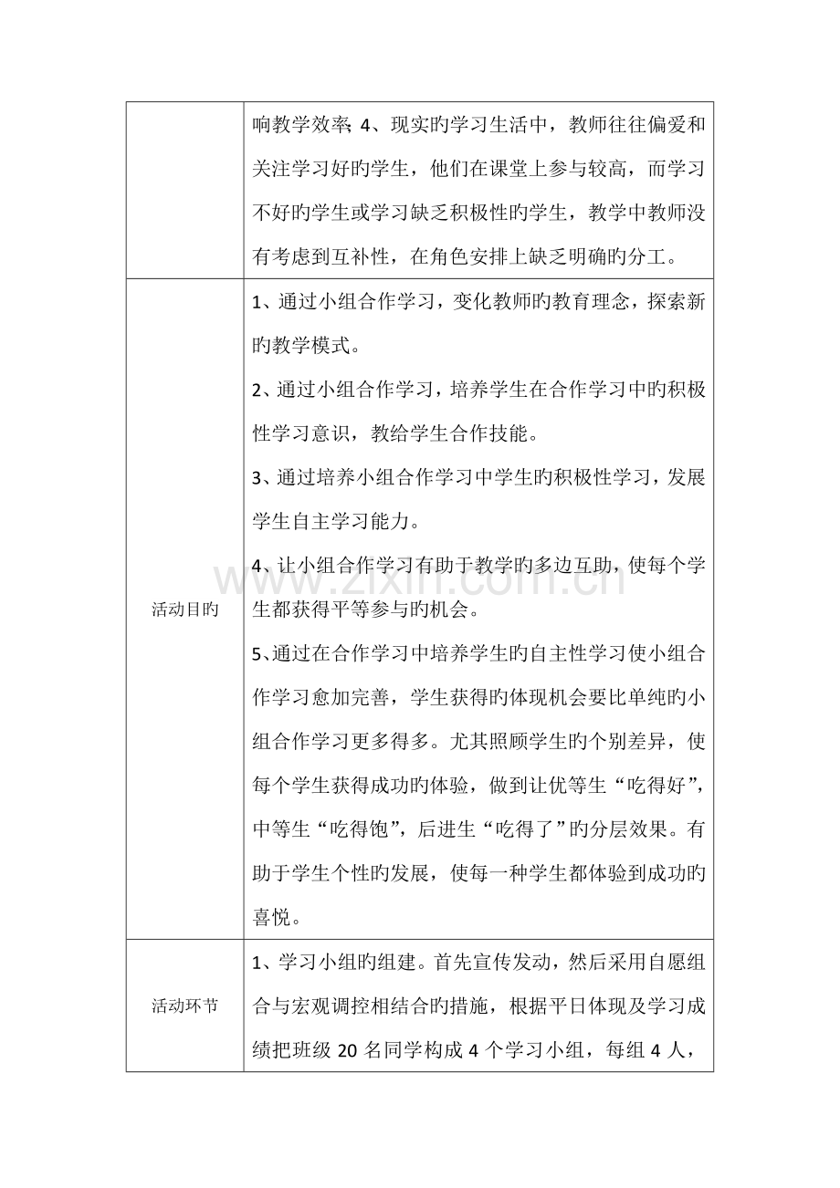 小学语文小组合作学习研修活动设计方案.docx_第2页