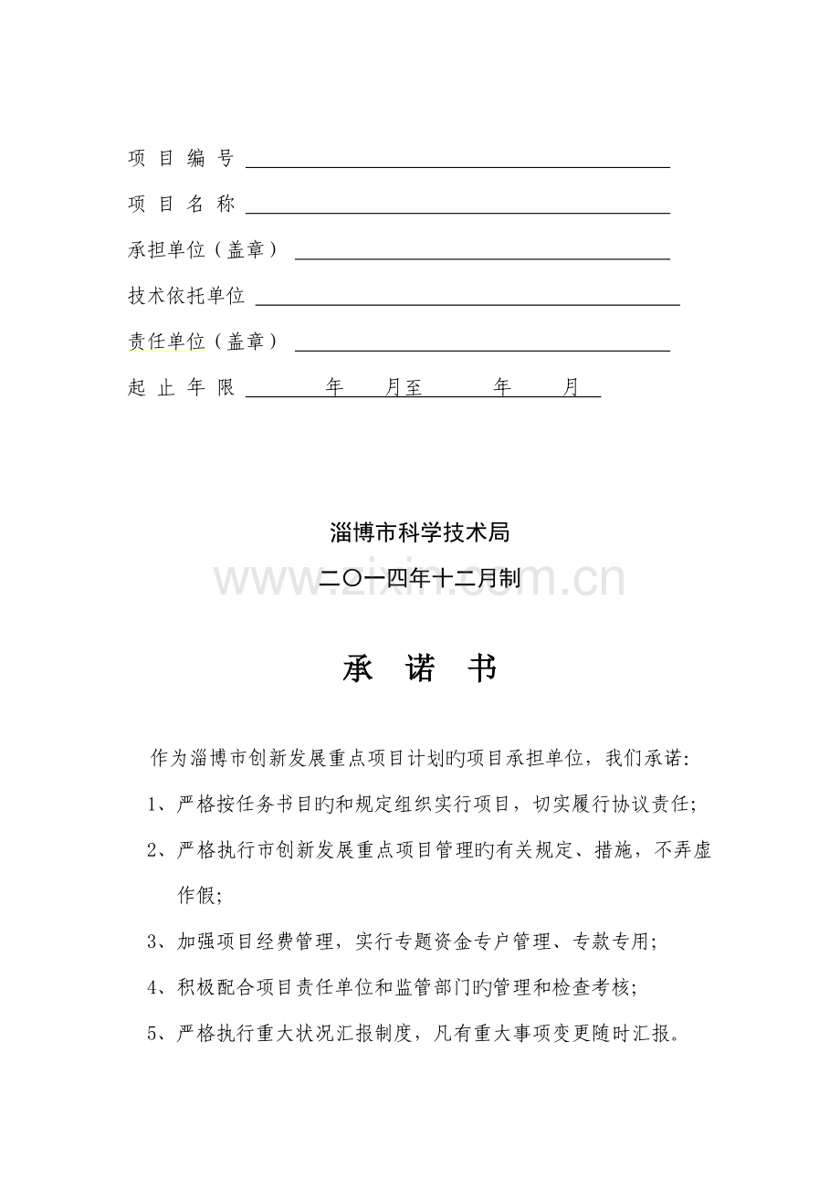 淄博市创新发展重点项目计划项目任务书.doc_第2页