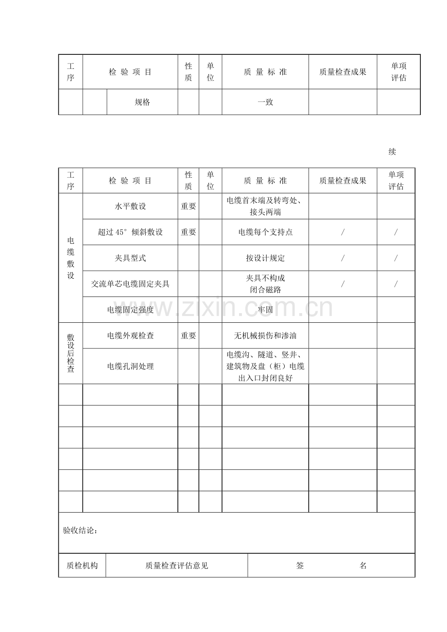 光伏工程直流系统电缆敷设分项工程质量检验评定表汇总.doc_第2页