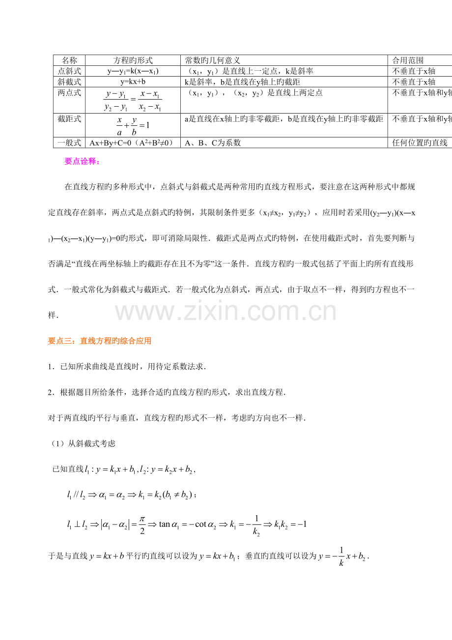 2023年高一数学直线方程知识点归纳及典型例题.doc_第2页