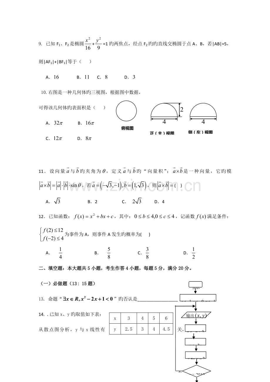 2023年文科数学模拟全套试题含答案.doc_第2页