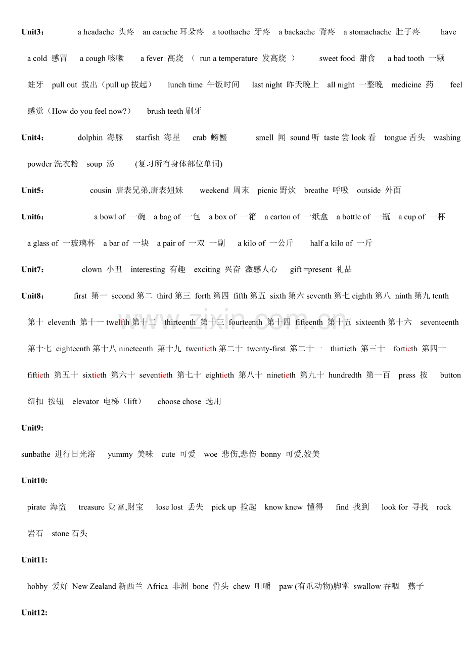 2023年剑桥少儿英语二级重点单词句型.doc_第3页