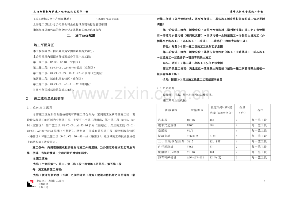 虹桥机场扩建工程西航站区总体工程—道路及排水管道施工方案.doc_第3页