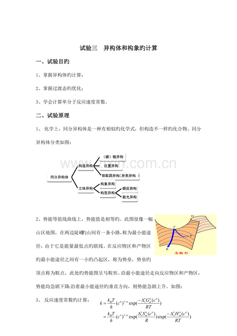 2023年异构体和构象的计算实验报告.docx_第1页