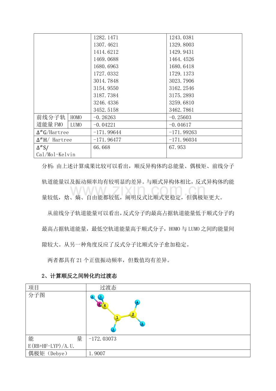 2023年异构体和构象的计算实验报告.docx_第3页