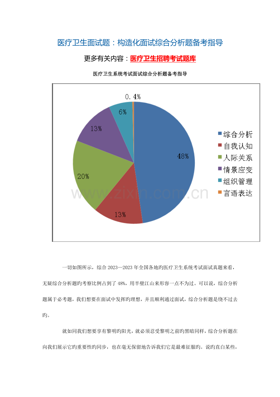 2023年医疗卫生面试题结构化面试综合分析题备考指导.doc_第1页