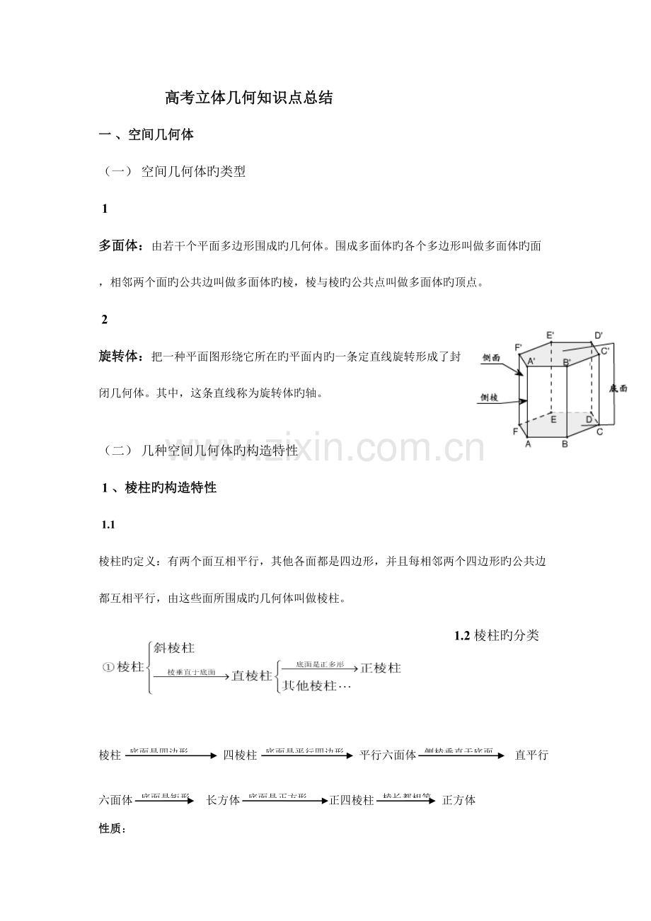 2023年立体几何初步知识点.doc_第1页