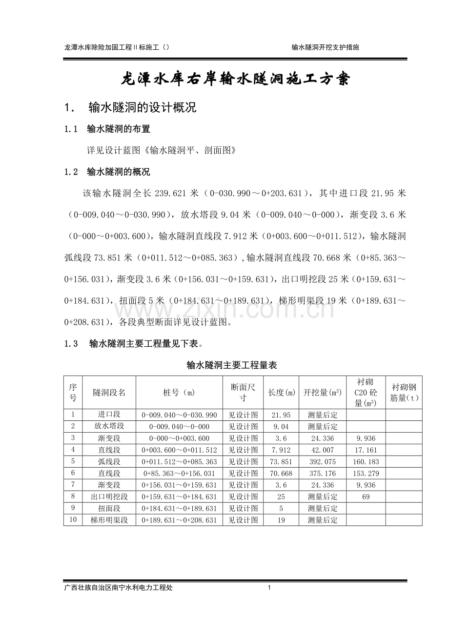 龙潭隧洞施工方案.doc_第1页