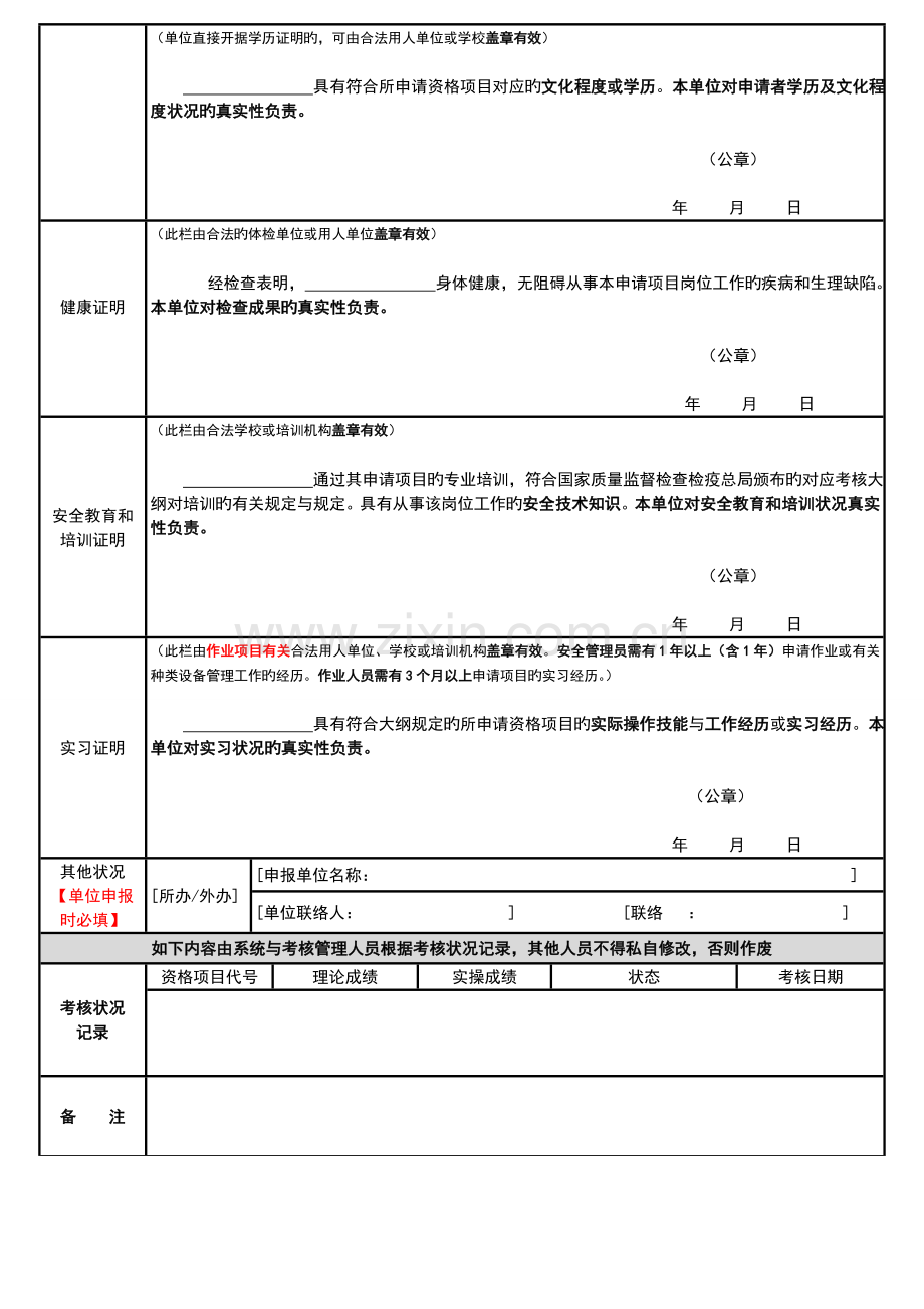 2023年特种设备作业人员考试申请表及复审表武汉工商局.doc_第3页